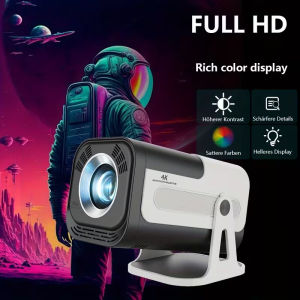 HY320 Mini Projector | 4K Android 13 Projector Native 720P 390 ANSI Lumens Dual Wi-Fi 6 BT 5.0 1920*720P Cinema Portable Proje