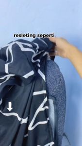 5.5 COD SALE !! Sarung Kasur Busa Resleting Motif Zigzag Hitam Bahan Pollycina Size 70x200 - 180x200