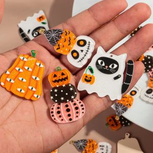 10 Chiếc Halloween Ma Quái Quyến Rũ Bộ Dễ Thương Ma Bí Ngô Acrylic Mặt Dây Chuyền Cho DIY Trang Sức Làm-Vòng Cổ Bông Tai Phụ Kiện
