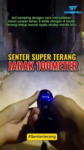 Senter LED Zoom 7 Mode Cahaya Depan + Samping Super Terang Rechargeable Bahan Alumunium -A76