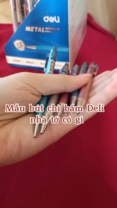 Bút chì kim bấm Deli 0.5mm/0.7mm thân kim loại chắc chắn