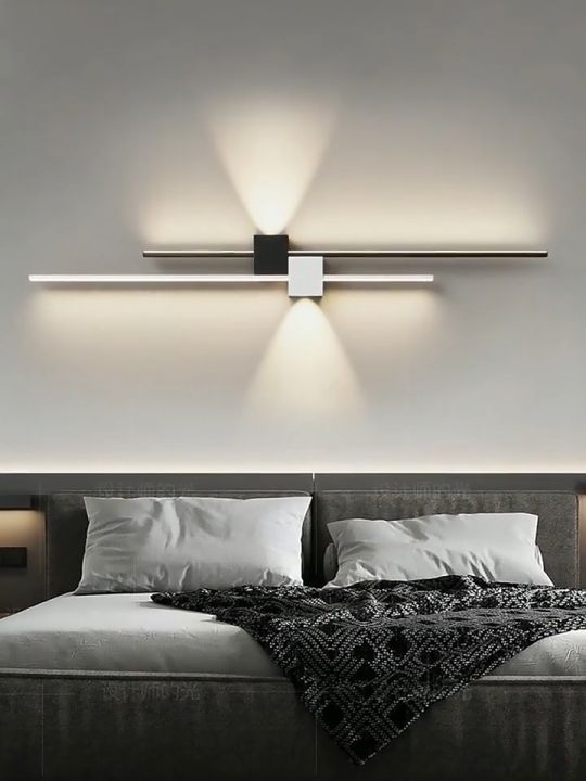 Modern Simple Wall Light Bedroom Bedside Strip Wall Lamp Minimalist ...