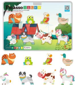 Picasso Tiles magnetic tiles 72pc Ice Castle Magnet Building Tiles with Characters STEAM