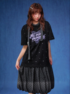 MEDM | Full Stars Polka Dots Colorful Hand-painted Letter T-Shirt