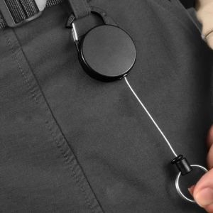 65CM Multifunctional Roll Retractable Keychain Bag Recoil ID Card Holder Keyring Key Chain Stainless Steel Rope Key Ring H61