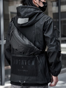 Mens Crossbody Bag Simple Commuter Bicycle Delivery Waist Pack Messenger Bag Casual Leisure Handbag Polyester Material