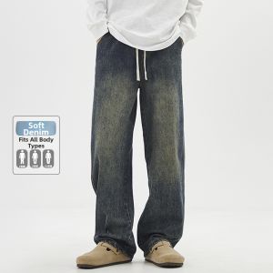 TUCANO | American Retro Loose Straight Wide Leg Denim Trousers