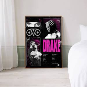 Moetch | Singer D-Drake For Hip Hop Self-adhesive Art Poster Fancy Wall Sticker For Living Room Bar Decoration Vintage Decorative