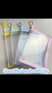 A4 Clear File Bag Document Bag Clipboard with Cover Paper Storage Organizer Transparent Zipper Pouch File Folder