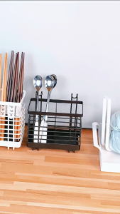 Kitchen Cutlery Holder Sink Caddie Cutlery Drainer Stainless Steel Cutlery Holder Removable Compartment Kitchen Caddie Spoon and Fork Organizer