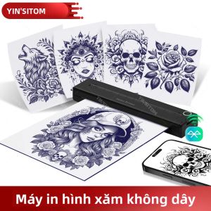 Bộ Máy In Stencil Hình Xăm YINSITOM A4 Không Dây Nhiệt Tương Thích Với Điện Thoại Thông Minh & Máy Tính Bao Gồm Giấy Chuyển Nhiệt
