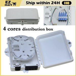 【Fast Shipping】 4 Core Optical Fiber Optic Distribution Terminal Box Wall Mounted Indoor And Outdoor Waterproof Optical Fiber Distribution Box FTTH Profect Box