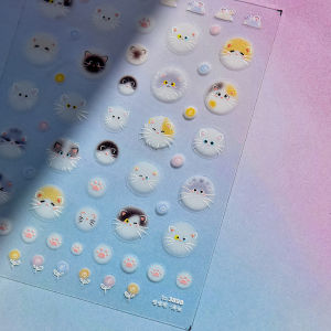 1Pcs Cute Mini Bear Angel Bowknot Nail Stickers 5D Soft Embossed Adhesive Nail Art Stickers Lovely Bunny Manicure Decora Decals