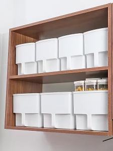 Kitchen Pantry Storage Box With Handle Plastic Organizer Bin For Cabinet Organization Food Snacks And Small Items Stackable Desi