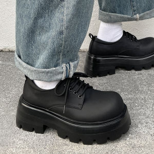 Giày Bốt Da Thường Ngày Nhẹ Đầu Tròn Đế Cao 7cm Giày Công Sở Phong Cách Anh Cho Nam Giày Derby Đa Năng