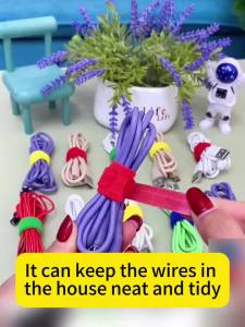 Hook And Loop Cable Ties Reusable Cord Organizer Straps Adjustable Wire Management Wraps Fit Home Office Electronics Cables