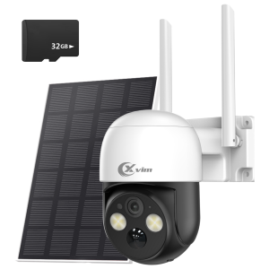 Camera An Ninh Năng Lượng Mặt Trời XVIM 4MP HD WiFi Ngoài Trời PTZ Với Khả Năng Xoay 355 Độ °   Chảo 90 °   Chế Độ Nghiêng Màu Sắc Tầm Nhìn Ban Đêm Phát Hiện Con Người Âm Thanh Hai Chiều