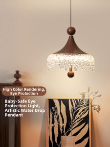 OUCHAO | Retro Wooden-Colored Pendant Light