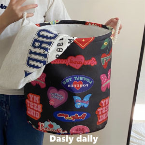 Foldable Large Capacity Dirty Laundry Basket Cute High Aesthetic Value Home Use Nylon Fabric Laundry Storage Toy Basket