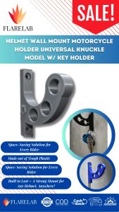 Helmet Wall Mount Motorcycle Holder Universal KNUCKLE with Keyholder