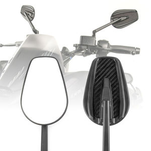 Universal Carbon Fiber Look Housing Motorcycle Rear View Side Mirrors 8mm 10mm For Cafe Racer Honda Yamha Suzuki Scooter