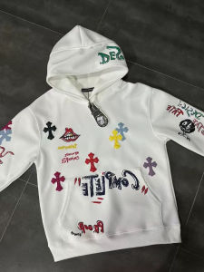 เสื้อฮู้ดลายตัวอักษรปักสีสันสดใสสำหรับผู้ชาย ทรงหลวม แขนยาว ปกติ ระบายอากาศได้ดี ป้องกันรอยยับ อบอุ่น ปกติ จีบ ปกติ