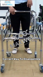 Maxwell Chromed Steel Foldable Commode Chair (DY026965) Height Adjustable Potty Toilet Seat - With Wheel