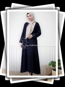 RAP COLLECTION Abaya Dress Gamis Wanita Busui Tangan Pita Silver Ada Saku S M L XL XXL