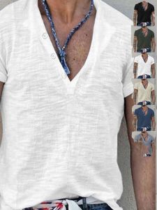 เสื้อยืดแขนสั้นทรงหลวมสำหรับผู้ชายในช่วงฤดูร้อนปี 2025 เสื้อเชิ้ตแขนสั้นทรงเข้ารูปสีพื้น คอกลม ทรงปกติ แฟชั่นเมือง