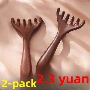 Deer Antler Six Claw Head Massage Meridian Comb Health Care Hair Treatment Tool Simulated Wood Scalp Scratch Massage Weapon