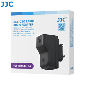 JJC Mic Audio Adapter for Insta 360 X4 External Microphones Type-C 3.5mm Audio Ports Compatible with Insta 360 X4 Mic Adapter