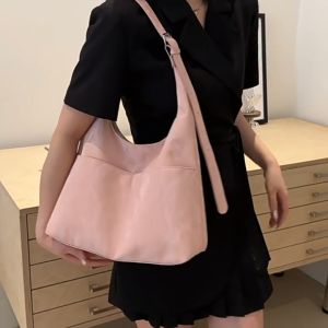 Ready Cod New Tas Selempang Kulit Wanita Tas Bahu Selempang Wanita Berkapasitas Besar Handbag Tote Shoulder Bag Mode Wanita Kuliah Tas Tote Bag Wanita Terbaru Kulit PU Kuliah Tas Simple Laptop Tas Cewek