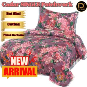 Set 2 in 1 Cotton  Material 80 Per Cent 20 Per Cent Polyster Anti kedut Cadar Anak Random Fahim Single Bedsheet Bujang Patchwork