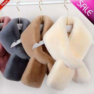 Trendy Thickened Winter Scarf Womens Fashionable Fur Velvet Neck Warmer Long Rectangular Blanket Scarf Versatile for All Ages