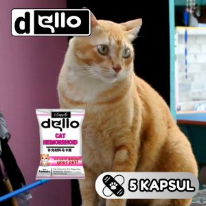 Obat Sembelit Kapsul untuk Kucing Sulit Susah Buang Air Besar Pup Poop BAB Wasir Konstipasi Ambeien DELLO FOR CAT