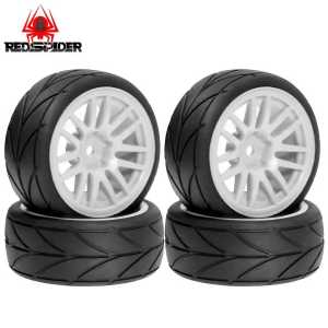 4PCS 1:10 RC Drift Wheels & Tires 12mm Hex Rubber Tires Universal Fit for Traxxas HSP Tamiya HPI Kyosho On-Road Drifting