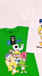 Atasan Kaos Anak Perempuan Lakilaki Motip Pororo 1-12 tahun/baju anak cowo cewe