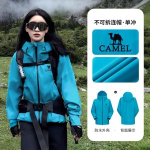 Camel Outdoor Hardshell Raincoat Mens Winter Warm Windproof Waterproof Jacket New 2025 Storm Level Cold Proof Hiking Clothing