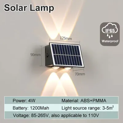 YOWXII🔥 4/6/8/10LED Solar Wall Light sensor light motion detector Outdoor Waterproof Garden Decoration Wall Lamp For Street Balcony
