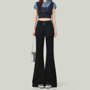 American Retro High Waist Bell Bottom Jeans Womens Early Autumn New Design Sensation Floor Length Pants Casual Style