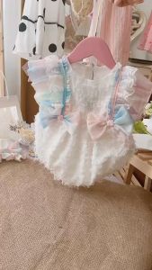 BD131 Bodysuit cánh tiên cầu vồng RIOKIDS cho bé gái sơ sinh mặc thôi nôi đầy tháng