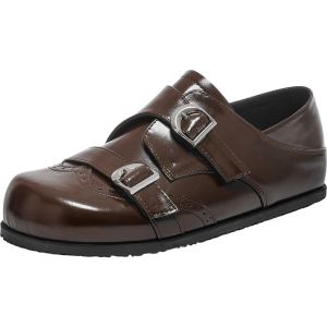 Agsdon | Autumn New Full-Enclosed Thick-Soled Brown Womens Flat Shoes