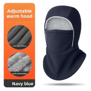 Winter Fleece Balaclava Hat Double Layer Plush Ear Protection One-piece Design for Motorcycle Cycling