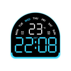 LIWAN | Multifunction LED Ambient Light Clock Temperature Display Alarm 5 Alarms