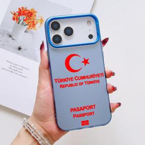 T-Turkey Passport Phone Case For iPhone 17 16 15 14 13 12 11 Pro Max Designer Matte Laser Aurora Funda Phone Case