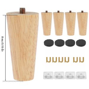 4 ชิ้นไม้ขาเฟอร์นิเจอร์เฉียง/ตรงขาโต๊ะลื่นเก้าอี้โซฟาฟุตเปลี่ยนเฟอร์นิเจอร์สําหรับโซฟาเตียง