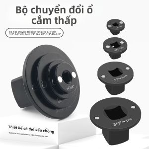 Bộ Chuyển Đổi Đầu Nối Ổ Cắm Tác Động Kiểu Thấp 3/4 Sang 1 1/2 1 1/2 Sang 3/4 3/4 Sang 1/2 1/2 Sang 3/8 1/4 Sang 3/8 Bộ Chuyển Đổi Ratchet 4 Món Dùng Cho Chế Tác Gỗ