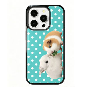 Ins Green Polka Dot Clover Cute Dutch Pig Matte Phone Case For iPhone Ultra 18 17 Air 16 15 14 13 12 Pro Max 11 Shockproof Cover