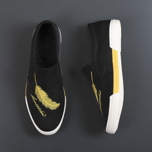 Giày Vải Nam Mùa Hè Thường Ngày Giày Lười Thêu Giày Vải Bắc Kinh Cổ Điển Giày Thường Ngày Thoáng Khí Không Cần Buộc Dây