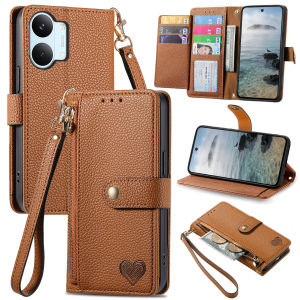 szhaiyu | Phone Case for Xiaomi Poco X8 Pro Max F8 Ultra PRO PU Leather Zipper RFID Wallet Card Slot Wrist Strap Shockproof Stand Cover